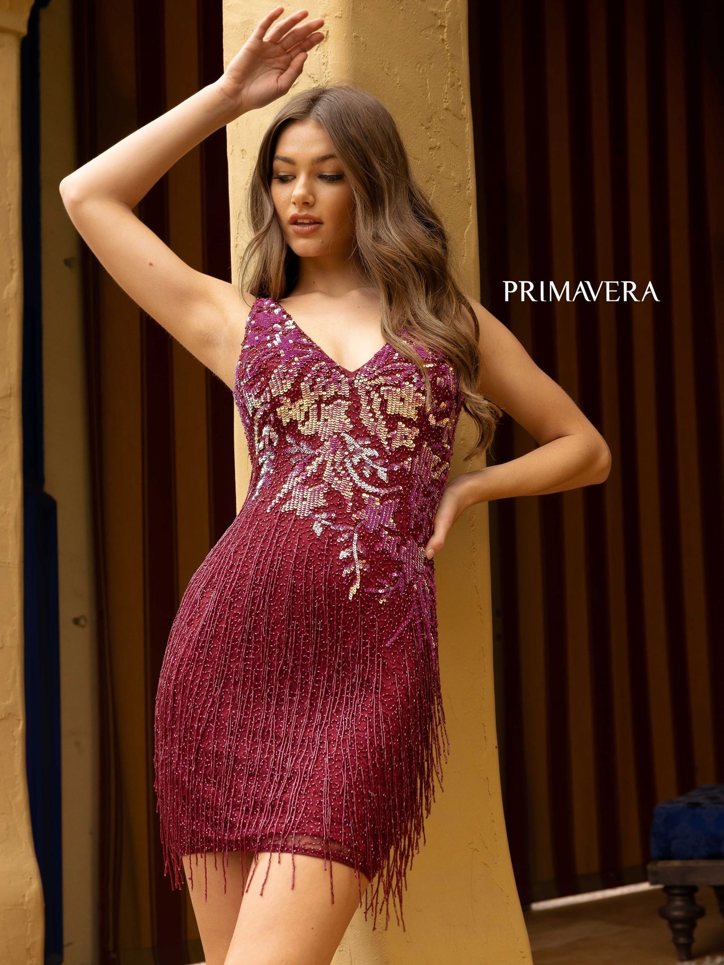 Primavera Couture 3805 Short 2022 Homecoming Dress Fitted Sequin Cocktail Dress