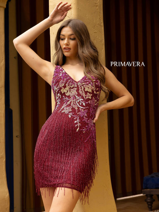 Primavera Couture 3805 Short 2022 Homecoming Dress Fitted Sequin Cocktail Dress