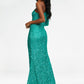 Ashley Lauren 1977 Prom Dress Pageant Gown One Sleeve Fully Beaded Long Prom Dress with High Side Slit
