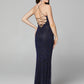 Primavera Couture 3638 is a stunning Long Fitted Formal Evening Gown. Featuring Beaded Floral Embellishments along the entire gown. Scoop neckline with spaghetti straps leading around to an open back with a lace up tie corset closure. Slit in skirt and sweeping train. Great Prom & Pageant Style!  Available Sizes: 00,0,2,4,6,8,10,12,14,16,18  Available Colors: Azzure, Black/Blue, Black/Silver, Forrest Green, Ivory, Powder Blue, Red, Raspberry