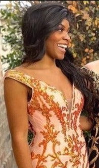 Jovani 63349 Size 24 PEACH Mermaid Prom Dress Sequin