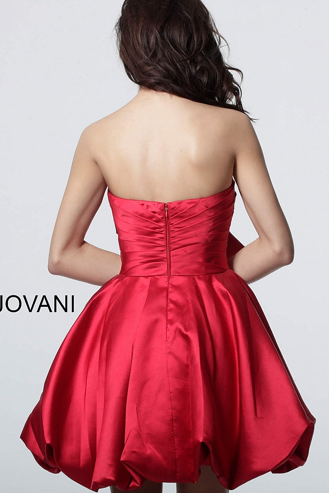 Jovani 66698 strapless bubble skirt homecoming dress