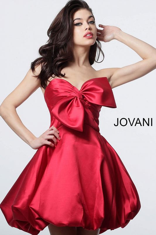 Jovani 66698 strapless bubble skirt homecoming dress