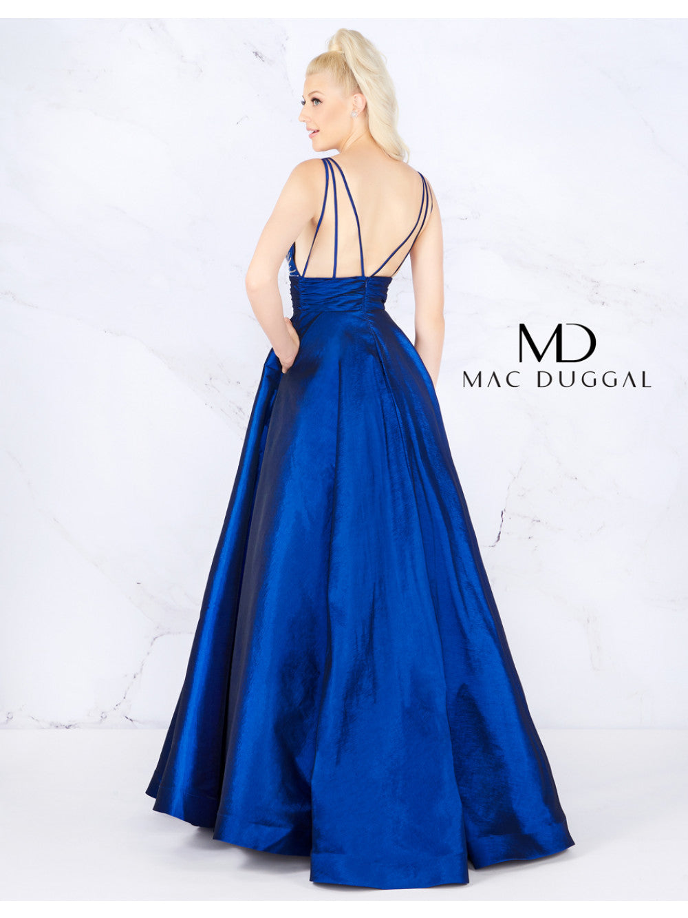 Mac Duggal 66926 Midnight Blue Size 2 Prom Dress Pageant Ball Gown A Line