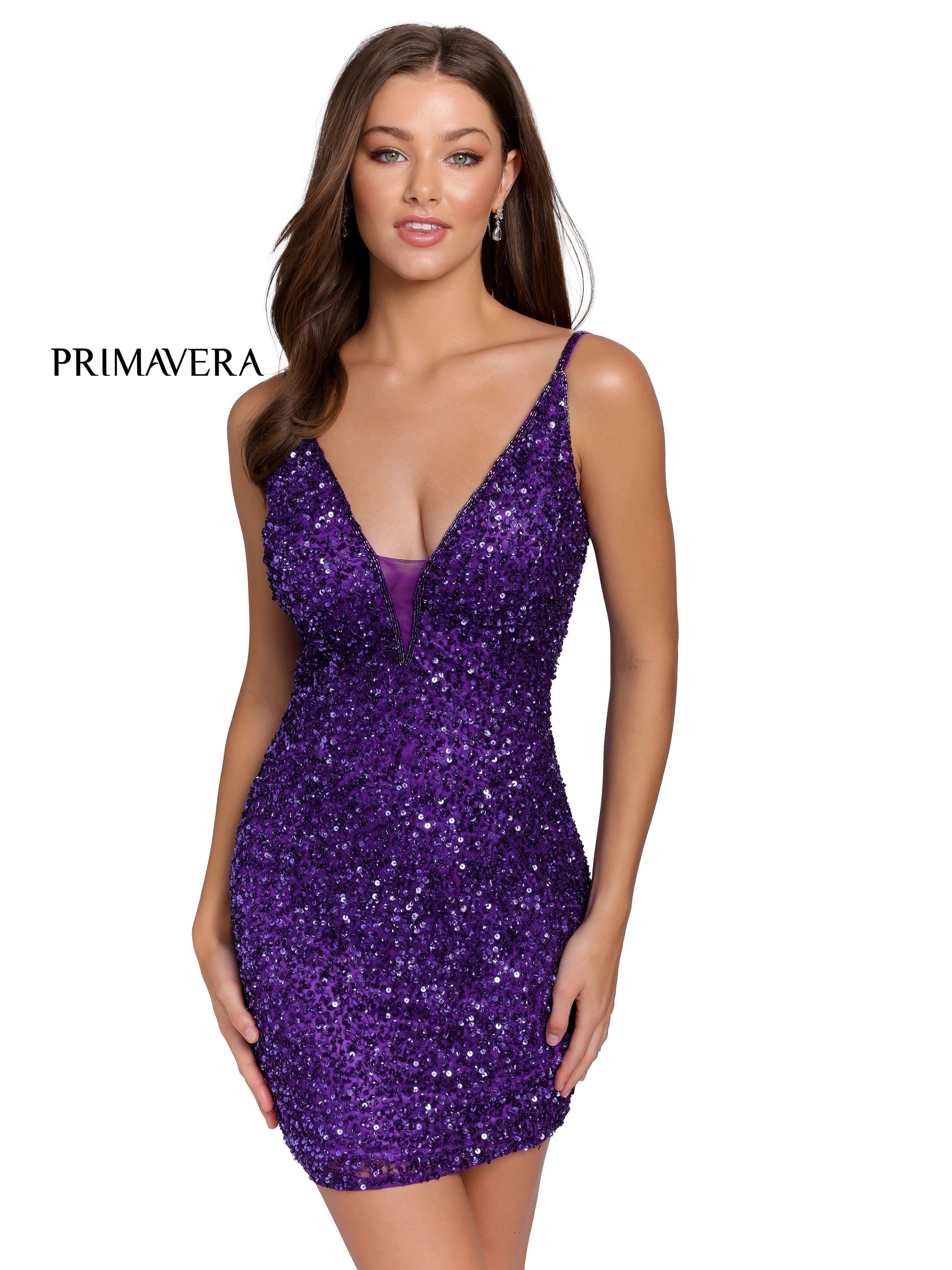 Primavera Couture 3572 Be the star in this Short Cocktail Dress.  This dress stands out in a crowd and features a strappy open back with a plunging neckline and sheer panel. Perfect for Homecoming or any Formal Party.  Available Colors:  Blush, Blue, Forest Green, Hot Pink, Ivory, Midnight, Pink, Powder Blue, Red  Available sizes:  00-18