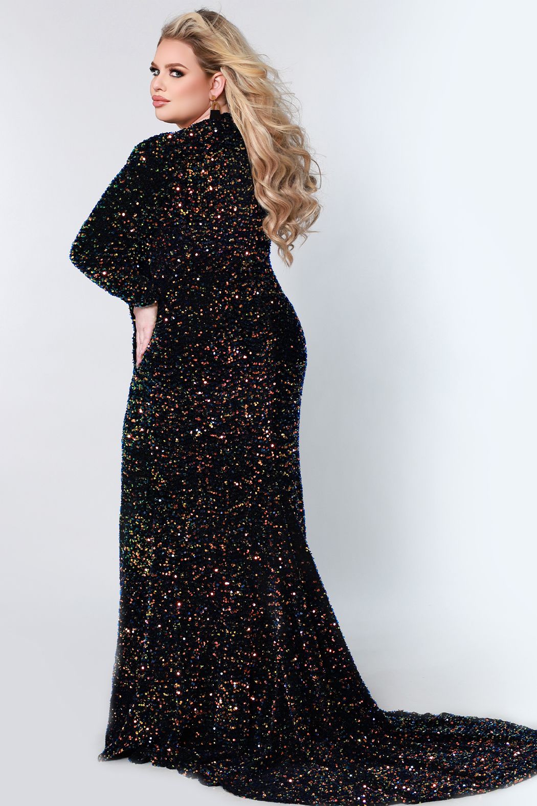 Johnathan Kayne for Sydney's Closet JK2216 Supernova Prom Dress size 16 Evening Gown