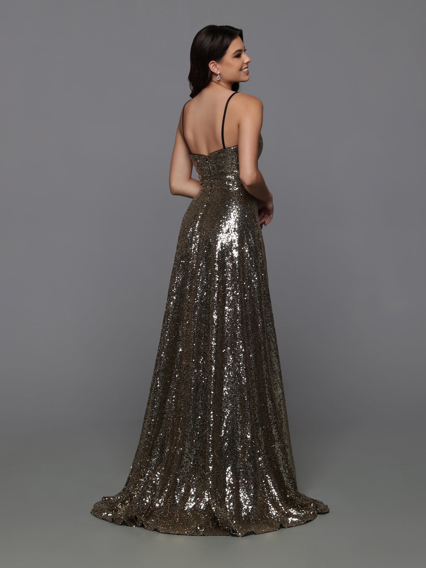 Sparkle 72225 A Line Sequin Maxi Slit Peom Dress V Neck Formal Evening Gown  Sizes: 0-20  Colors; Lilac, Cobalt, Gold/Black