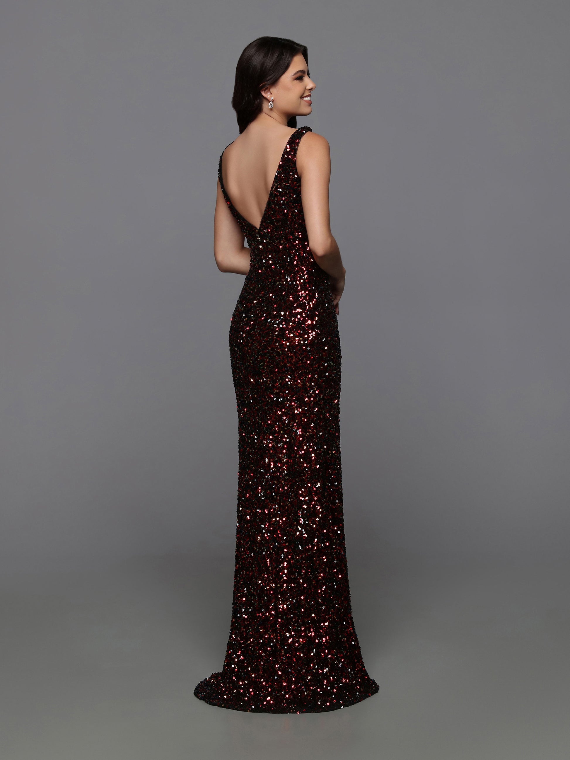 Sparkle Prom 72227 Long Fitted Sequin Prom Dress Scoop Neck Slit Formal Gown  Sizes: 0-20  Colors: Multi/Black