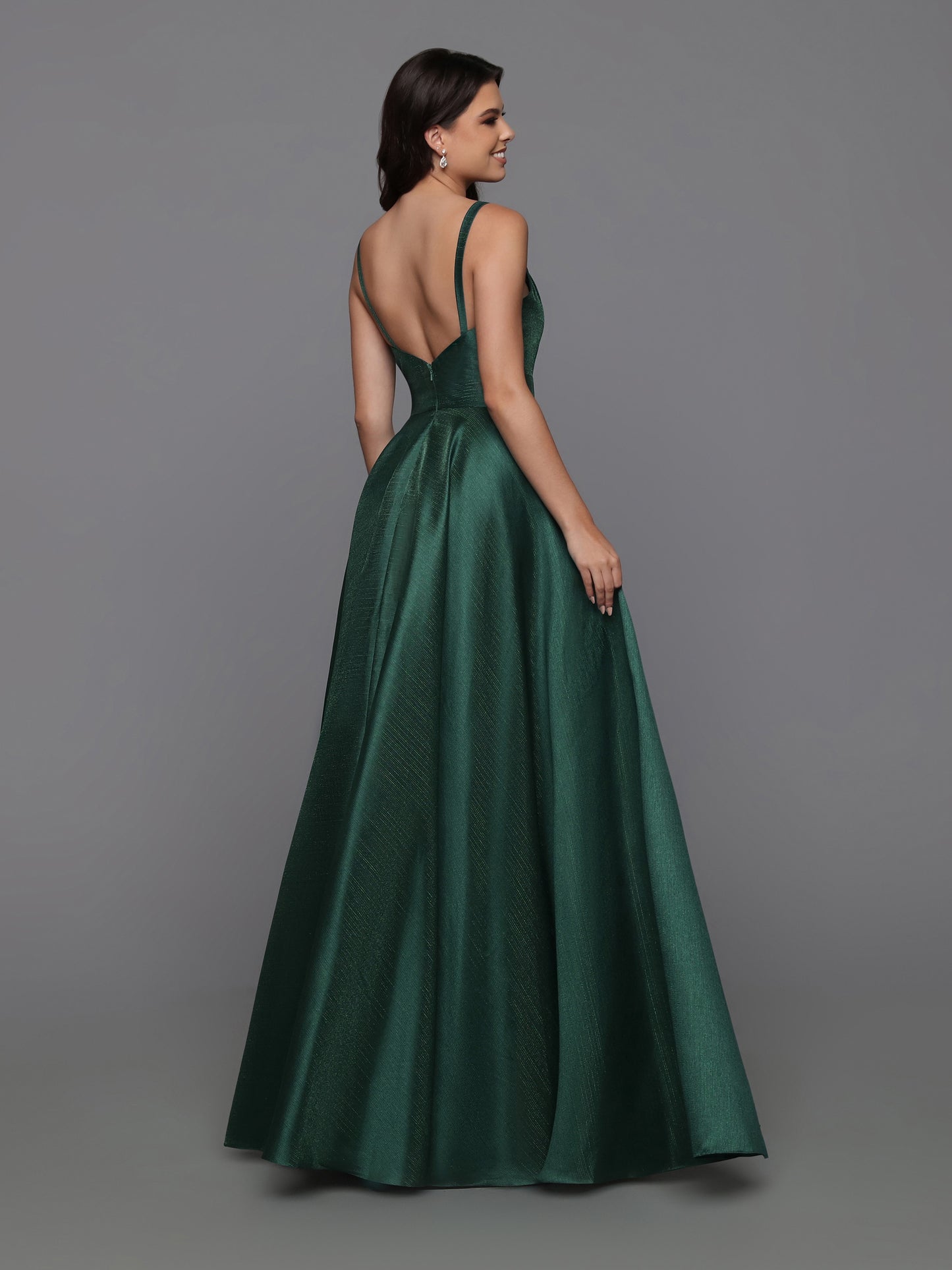 Sparkle Prom 72228 Long A line Shimmer Silk Maxi Slit Prom Dress V Neck Formal Gown  Sizes: 0-20  Colors: Emerald
