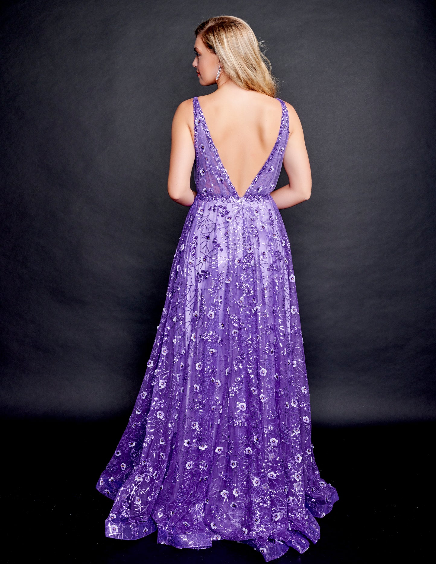 Nina Canacci 7506 A Line Prom Dress with Slit