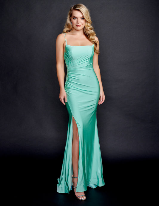 Nina Canacci 7505 Straight Neckline Prom Dress Mint Green