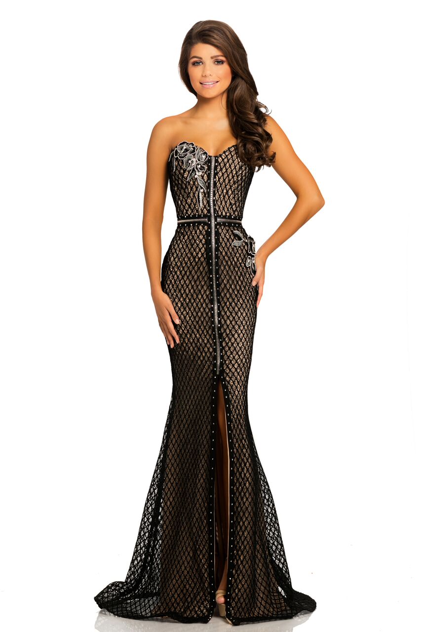 Johnathan Kayne 8042 Size 12 Black/Fuchsia pageant gown prom dress