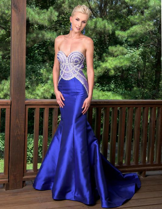 Vienna Prom 8051 size 12 Prom Dress Pageant Gown Mermaid Strapless Pageant