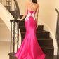 Vienna 8059 Size 10 Fuchsia Pageant Gown Mermaid Prom Dress Crystal Embellished