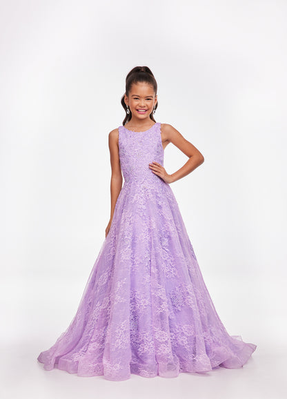 girls size 18 formal dress Stretch Lace Tulle Velvet Trim Girl Party Dress Plus Size by AS528+ Kids Dream