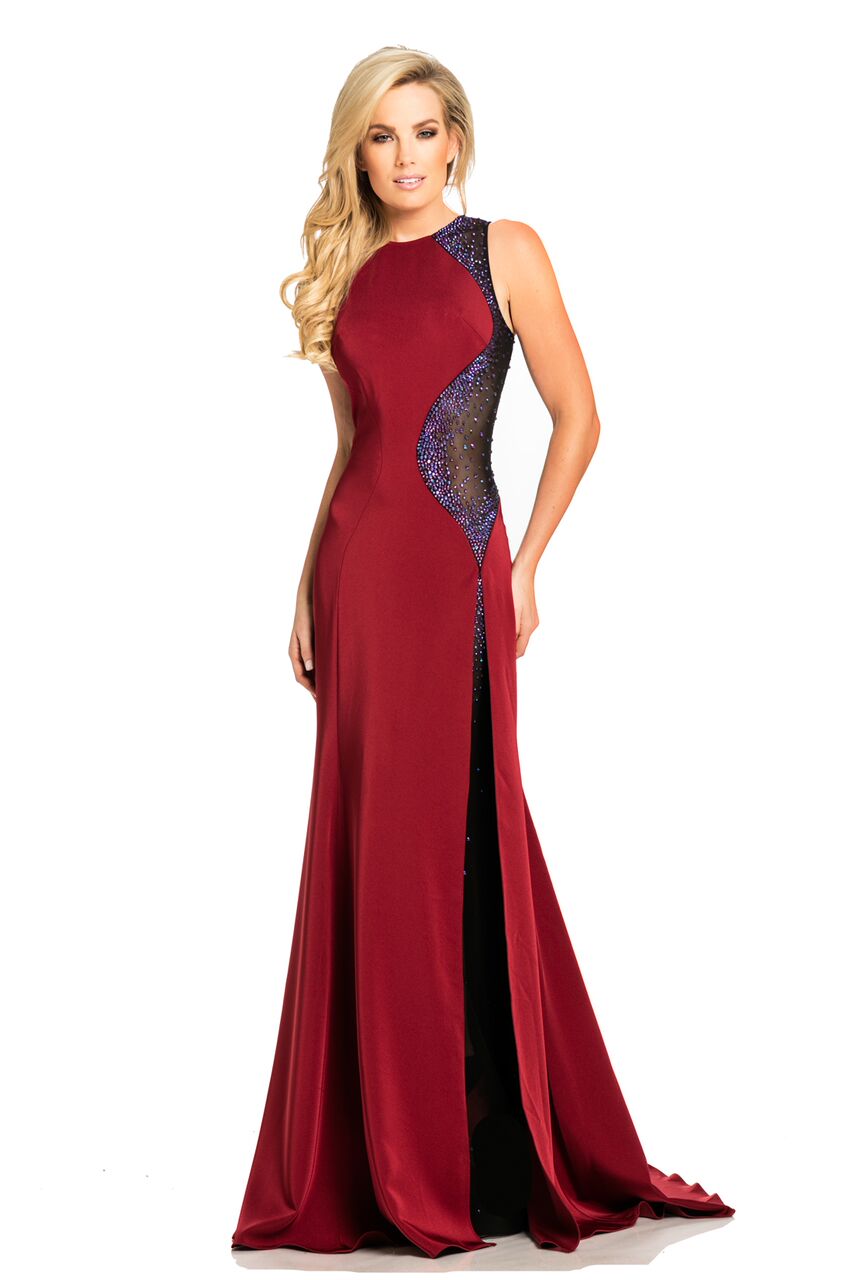 Johnathan Kayne 8089 Size 2 Royal/Black sleeveless pageant gown prom dress