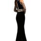 Johnathan Kayne 8105 Size 4 Black long sleeve prom dress pageant gown