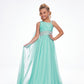Ashley Lauren Kids 8122  Girls and Preteens Pageant Dress.  This Grecian inspired one shoulder chiffon gown features an ornately beaded waist giving way to an A-Line chiffon skirt. The look is complete with an attached shoulder chiffon cape.  Available colors:  Orchid, Aqua, Ivory