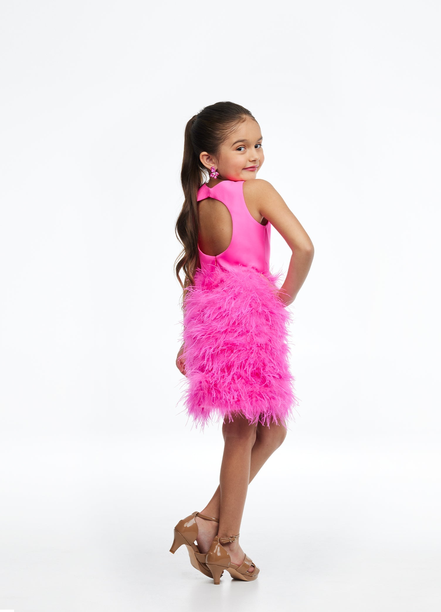 Ashley Lauren Kids 8132 Size 2 Hot Pink girls cocktail dress short