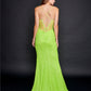 Nina Canacci 8214 Sheer Back Prom Dress with V neckline long sequined evening gown