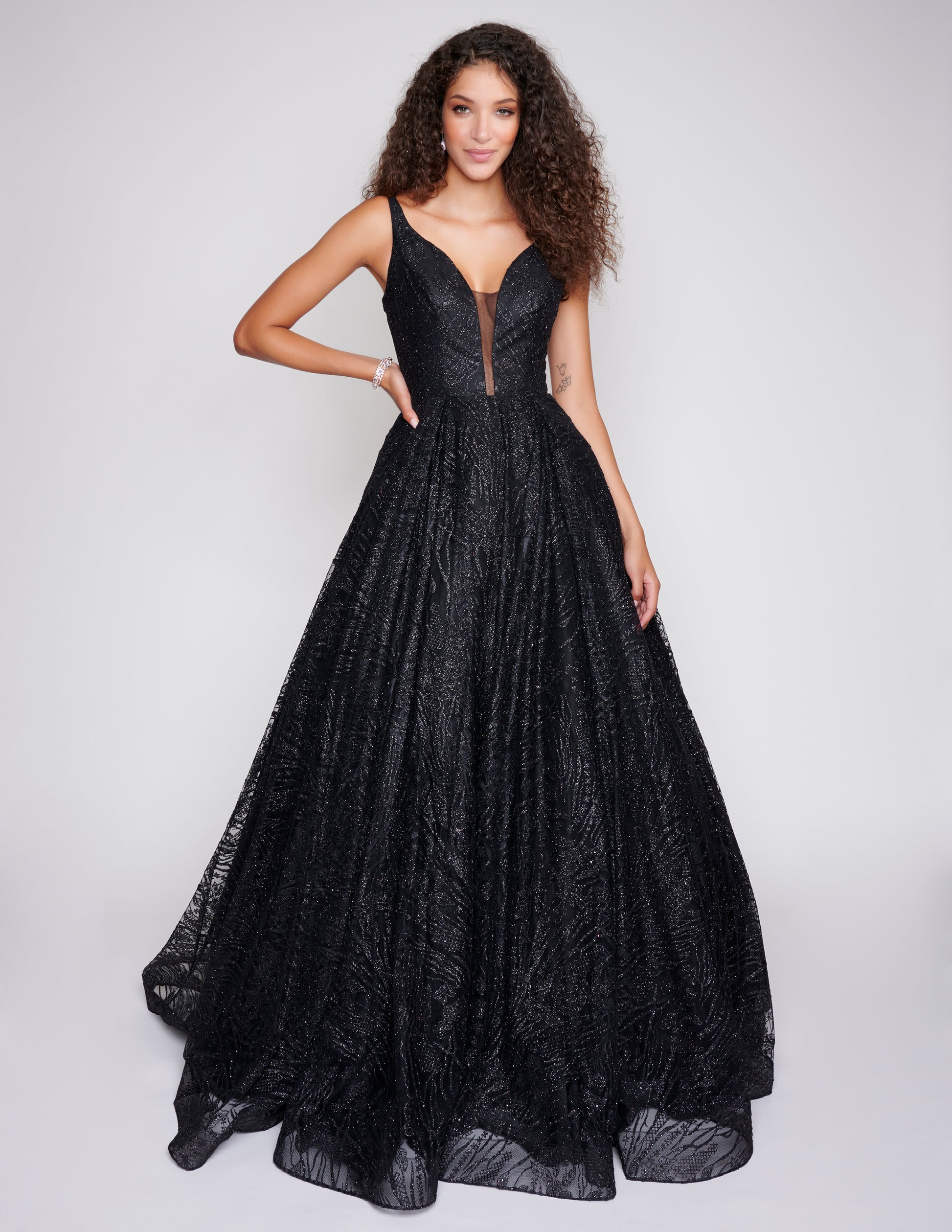 Nina Canacci 8220 Black Shimmer Prom Dress Ballgown Glass Slipper Formals Nina Canacci 8220 Black Shimmer Prom Dress Ballgown Glass Slipper Formals