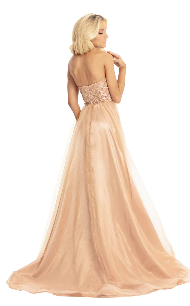Johnathan Kayne 9066 Size 12 Rose Gold Halter prom Dress Formal Pageant Gown Johnathan Kayne 9066 Size 12 Rose Gold Halter prom Dress Formal Pageant Gown