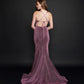 Nina Canacci 9136 Long Mermaid Prom Dress Plunging Neckline Pageant Gown size 0, 8