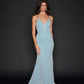 Nina Canacci 9136 Long Mermaid Prom Dress Plunging Neckline Pageant Gown size 0, 8