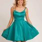 Abby Paris 94050 Short A Lone Homecoming Dress Pockets Scoop Neck Formal Cocktail Gown  Fabric: Satin Length: Short Neckline: Scoop Neck Silhouette: Round Special Features: High Back, Pockets Available Sizes: 0-24 Available Colors: Wine, Emerald, Powder Blue, Yellow, Black