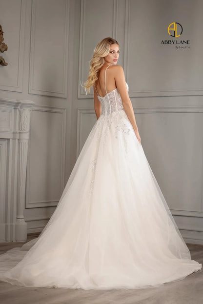 Abby Lane Bridal 97177 Size 4, 14 Ivory/Champagne Ballgown Wedding Dress Bridal Strapless