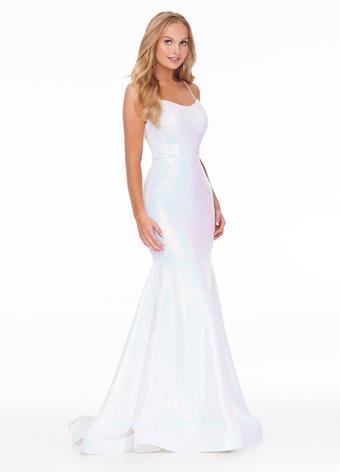 Ashley Lauren 11024 Sequin prom dress featuring a scoop neckline giving way to fitted skirt with train. The long mermaid pageant gown is complete with an open corset lace up back.  Colors AB Ivory, Neon Pink, Neon Orange, Neon Blue  Sizes  0, 2, 4, 6, 8, 10, 12, 14, 16  Lace Up Back Fitted Spaghetti Straps Sequin