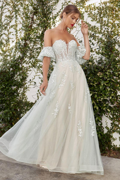 Andrea & Leo WILLOW A1046 Size 12 Shimmer A Line Lace Dress Off Should Andrea & Leo WILLOW A1046 Size 12 Shimmer A Line Lace Dress Off Should