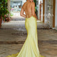 Amarra 87261 Long Fitted Mermaid Slit One Shoulder Prom Dress Backless Pageant  Available Sizes: 00-16  Available Colors: Light Blue, Light Pink, Light Yellow, Lilac