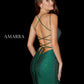 Amarra 87350 Long fitted Rhinestone Embellished Jersey V Neck Prom Dress Slit  Multi-colored rhinestone embellished jersey gown with plunging V neckline, high slit, and lace up back  Available Sizes: 00-16  Available Colors: Emerald/Multi, Navy/Multi