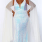 Johnathan Kayne Sydney's Closet JK2109 Lilac Prom Dress Size 20 sequin cape plus sized