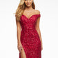 Ashley-Lauren-11067-red-prom-dress-front-close-up-off-the-shoulder-straps-sequined-long-dress-right-side-slit-sweeping-train