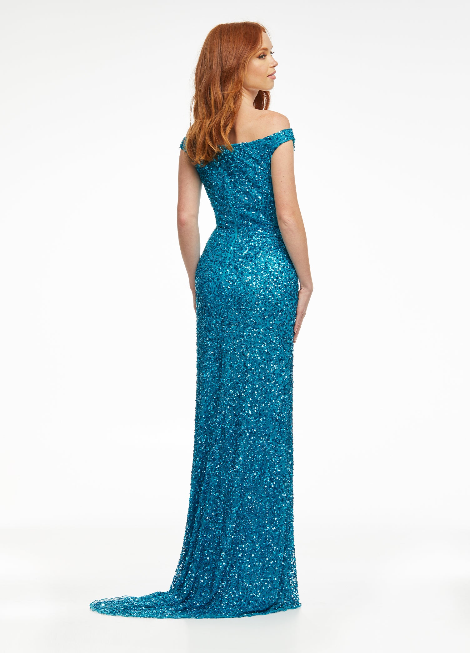 Ashley-Lauren-11067-turquoise-prom-dress-back-off-the-shoulder-straps-sequined-long-dress-right-side-slit-sweeping-train