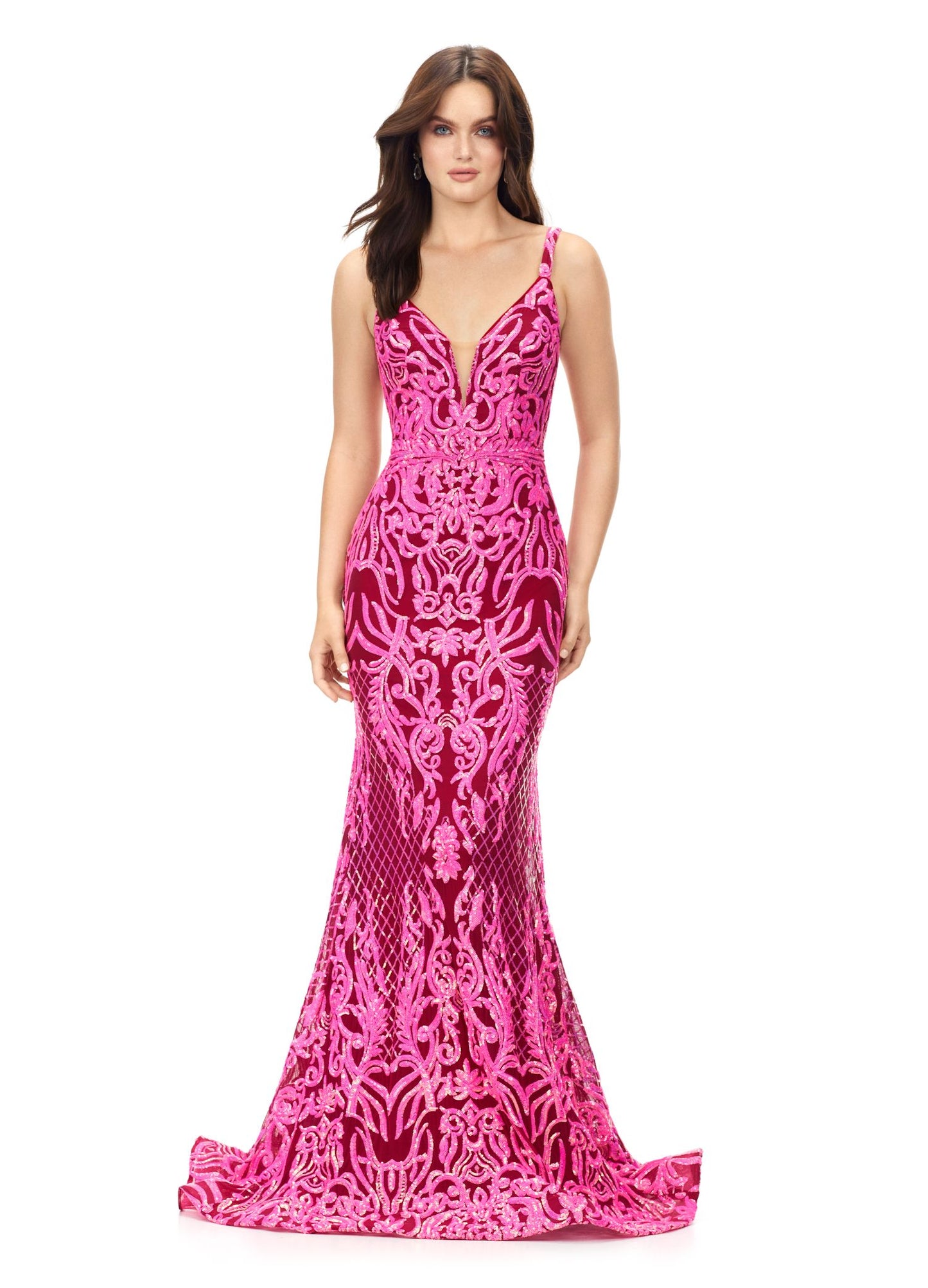 Ashley Lauren 11113 Burgundy Prom Dress Size 18 Long Fitted Sequin Formal Pageant Gown V Neck Ashley Lauren 11113 Burgundy Prom Dress Size 18 Long Fitted Sequin Formal Pageant Gown V Neck