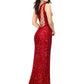 Ashley Lauren 11144 Sequin One Shoulder Prom Dress with Lace up Back  Dazzle the night away in this one shoulder sequin gown featuring an asymmetrical lace up back and left leg slit.