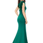 Ashley Lauren 11290 Dark Emerald One Shoulder Prom Dress crystal top one shoulder with feathers Stand out in this one shoulder scuba gown. The neckline is embellished with feathers to provide a fun and flirty detail. The bodice is accented by heat set stones that cascade down on the skirt. The look is complete with a left leg slit.
