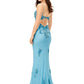 Ashley Lauren 11362 Sky Blue Fully Beaded Spaghetti Strap Prom Dress back