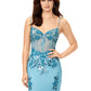 Ashley Lauren 11362 Sky Blue Fully Beaded Spaghetti Strap Prom Dress front close up