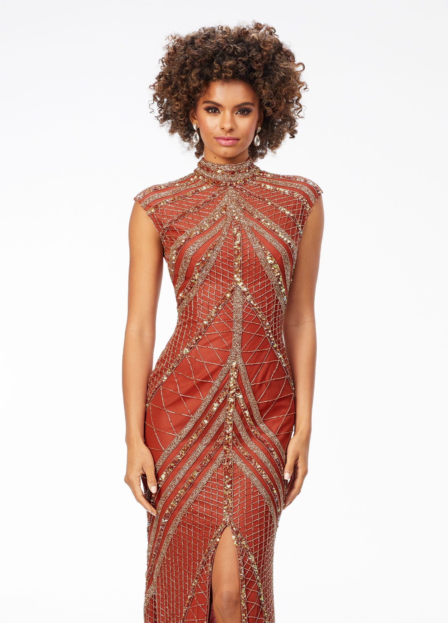 Ashley Lauren 1624 Long Beaded Gown 18 / Navy Ashley Lauren 1624 Long Beaded Gown 18 / Navy