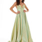 Ashley-Lauren-1937-Lime-Gold-Prom-Dress-Front-iridescent-shimmer-brocade-a-line at Glass Slipper Formals