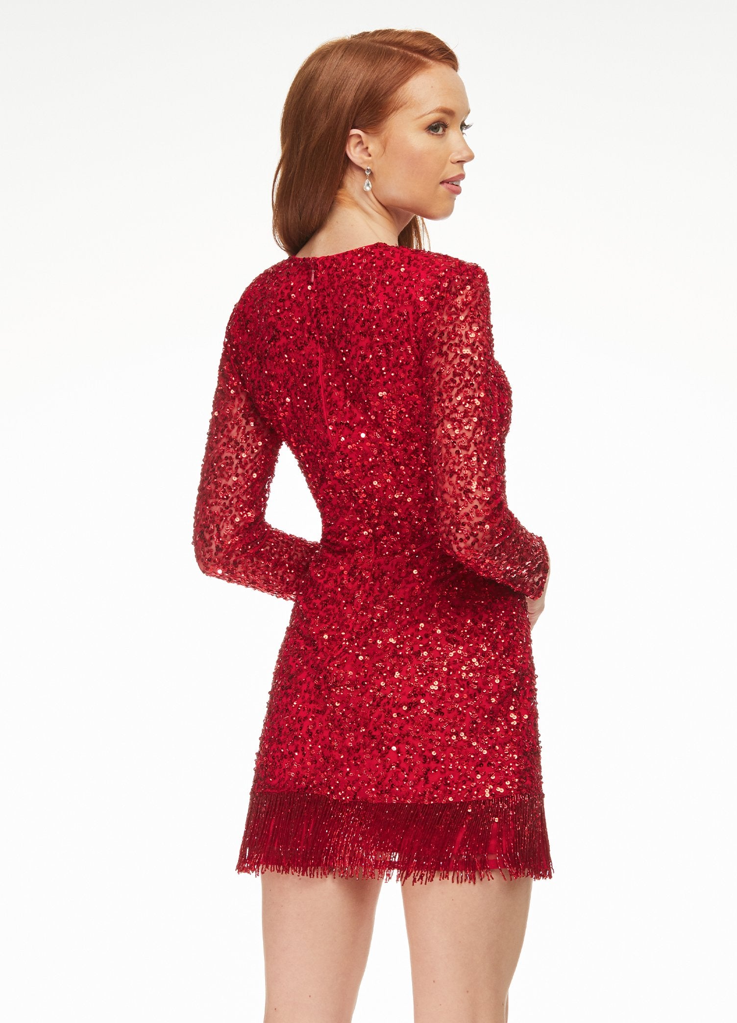 Ashley-Lauren-4438-red-cocktail-dress-back-sequin-embellished-long-sleeves-fringe-slit-and-hem-full-coverage-back