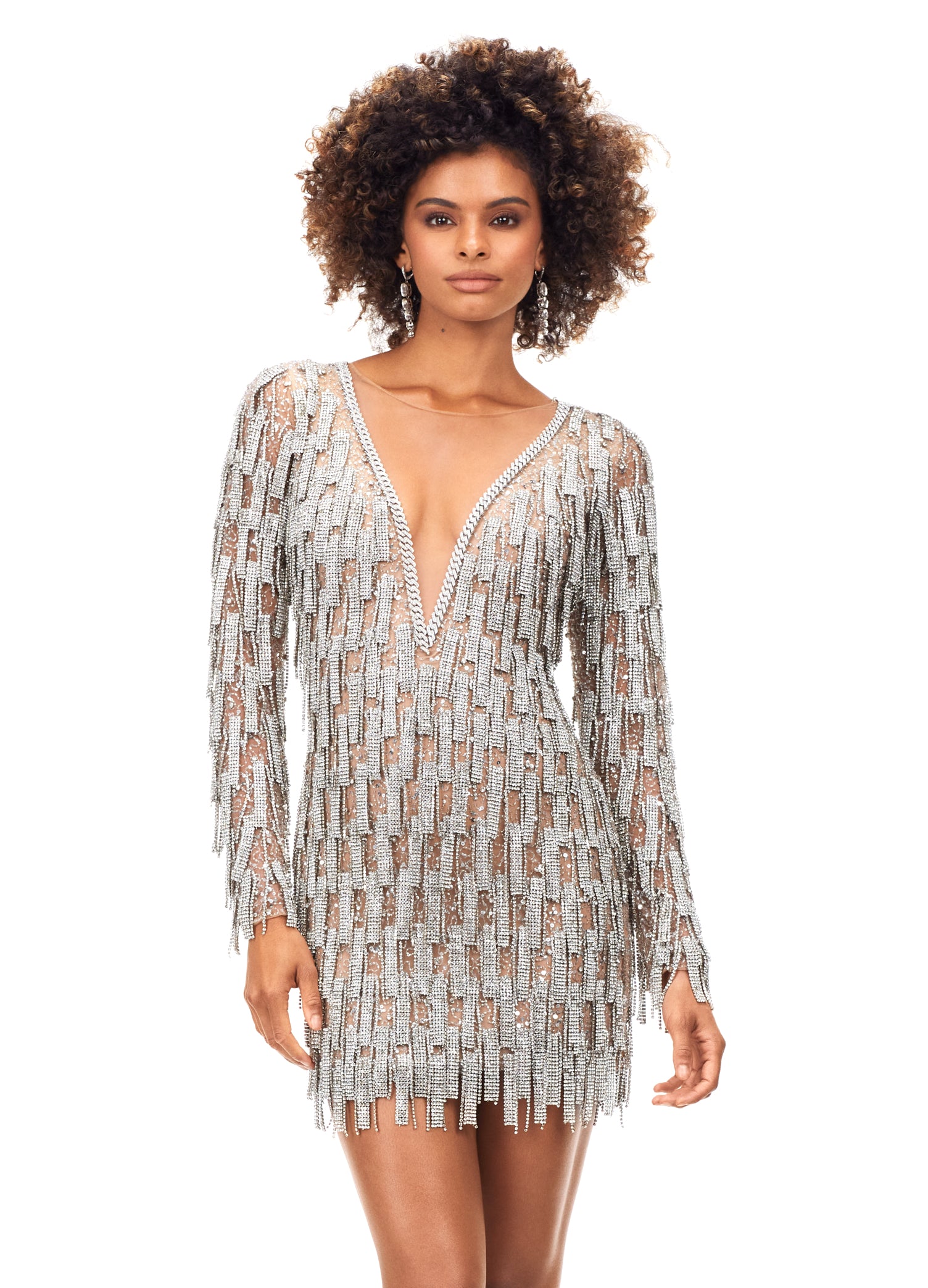 This sophisticated Ashley Lauren 4569 Beaded Cocktail Dress with Fringe and Fur Neckline is sure to turn heads. Its intricate beaded detailing, stylish fringe and luxurious fur neckline create a timeless look perfect for any special occasion.