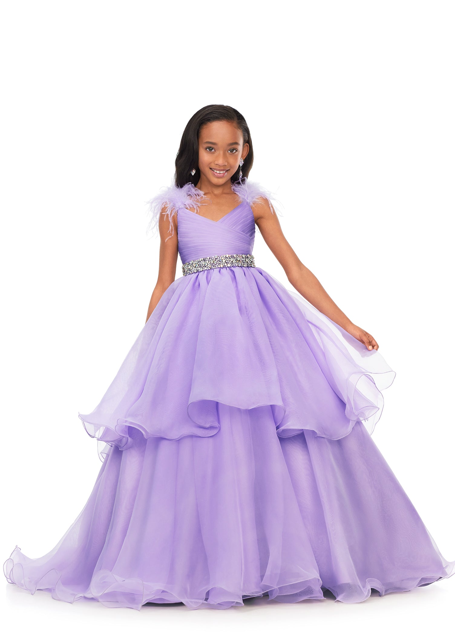 Flower Girl Dress Princess Pageant Long Lace Tulle Ball Gowns 3/4 Sleeves  Wedding Bridesmaid Formal Party Dresses Little Baby Baptism Big Girls First  Communion Prom Maxi Dress for Kids White 7-8Y :