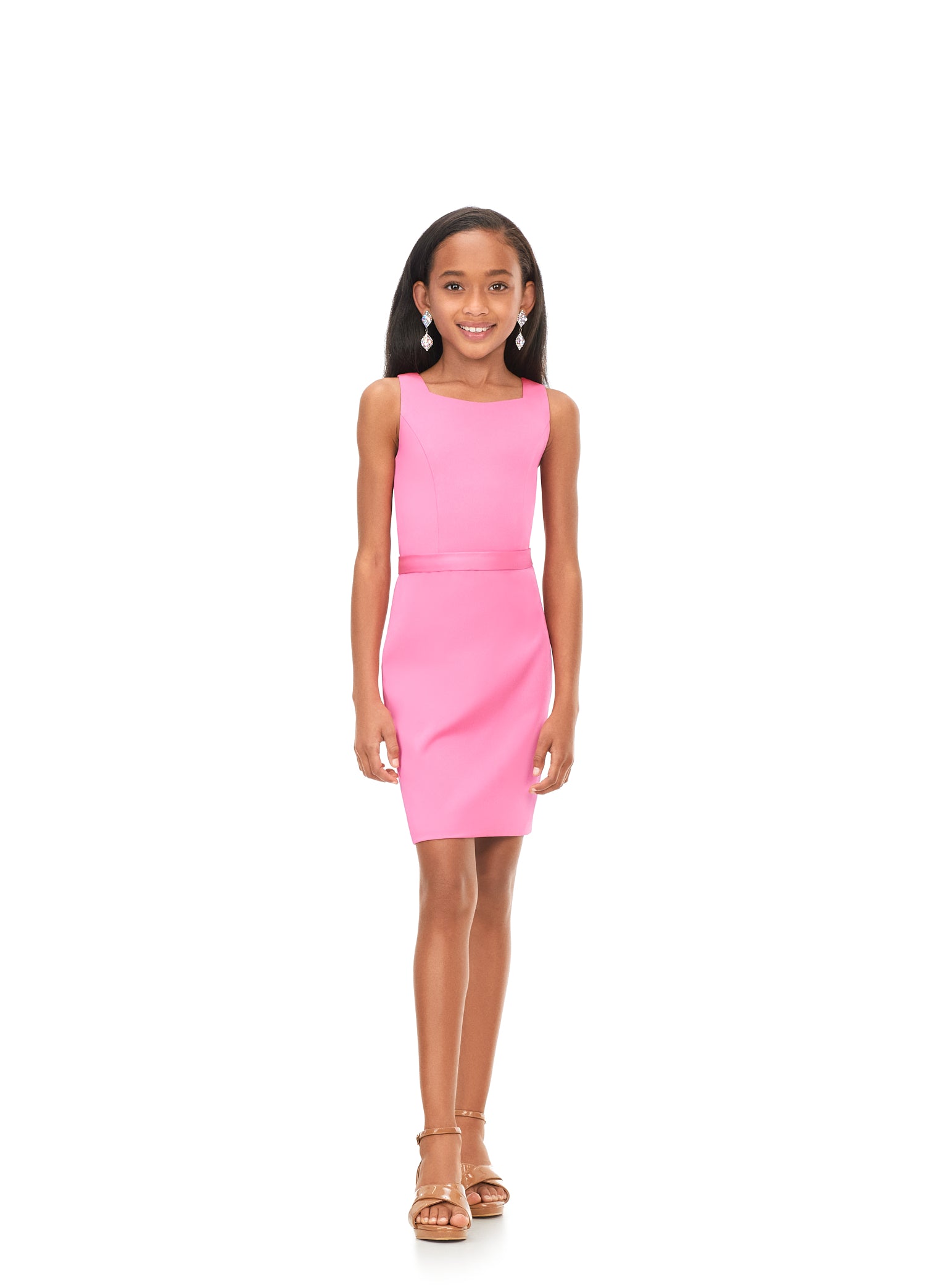 Ashley Lauren Kids 8166 Girls Cocktail Dress with Cape Bow  Two looks in one! This dress features a detachable, bow-adorned cape. Underneath the cape is a simple and stunning crepe dress perfect for your next event.