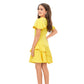 Ashley Lauren Kids 8167 Girls Crepe Cocktail Dress with Ruffle Details A crepe dress perfect for any event. This dress features flutter sleeves and an asymmetric ruffle skirt yellow