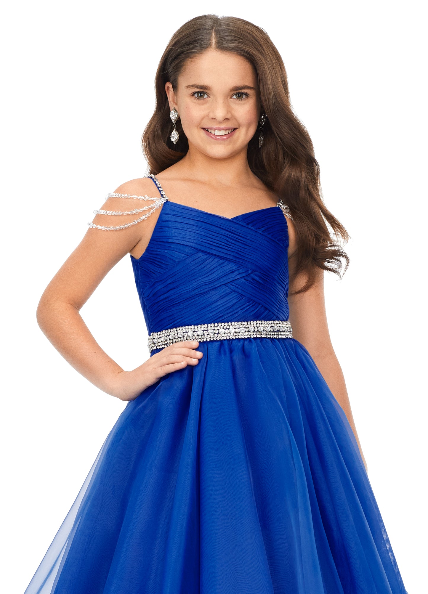 Ashley Lauren Kids 8170 Girls Organza Pageant Dress Ball Gown with Beaded Details